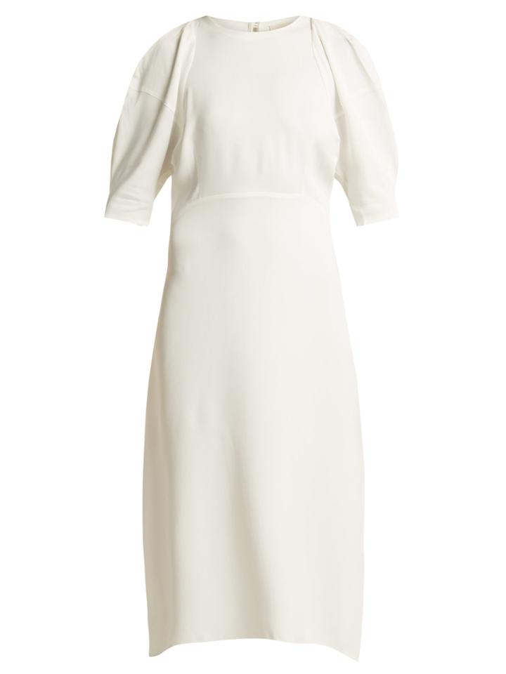 Khaite Cynthia Puffed-sleeve Midi Dress