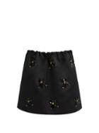 No. 21 Embellished Satin Mini Skirt