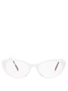 Matchesfashion.com Miu Miu - Cat Eye Acetate Glasses - Womens - White