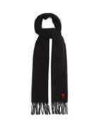 Ami - Ami De Caur Wool Scarf - Mens - Black