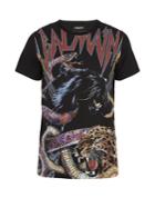 Balmain Logo And Animal-print Cotton T-shirt