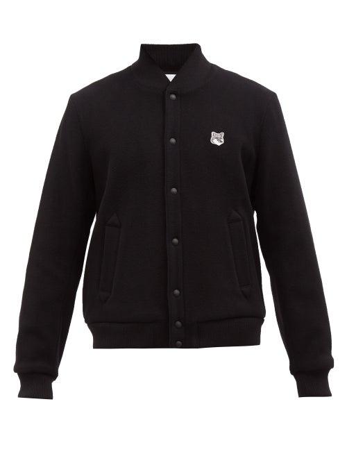Maison Kitsun - Teddy Fox Head Wool-blend Bomber Jacket - Mens - Black