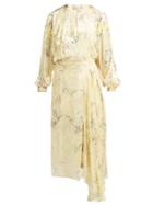 Matchesfashion.com Preen By Thornton Bregazzi - Doreen Floral Devor Silk Blend Dress - Womens - Yellow Multi