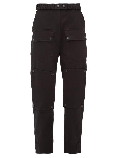 Matchesfashion.com Symonds Pearmain - Patch Pocket Straight Leg Cotton Trousers - Womens - Black