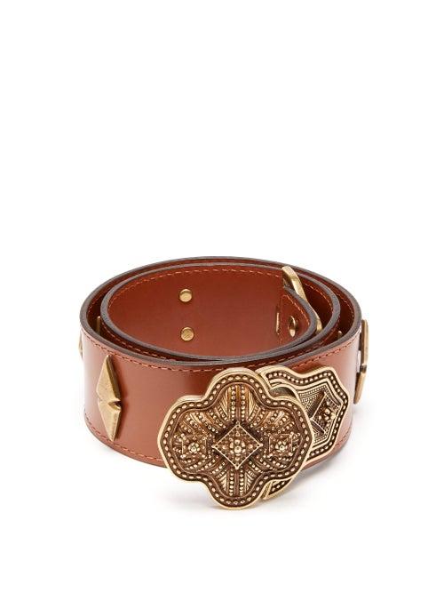 Matchesfashion.com Etro - Studded Leather Belt - Womens - Tan