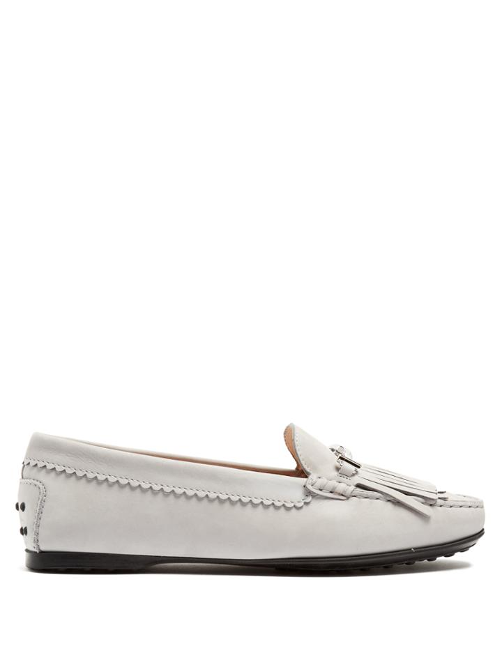 Tod's Gommini Double T-bar Nubuck Loafers