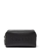 Amiri - Logo-embossed Grained-leather Wash Bag - Mens - Black
