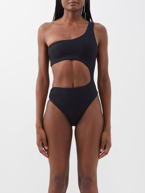 Sara Cristina - Marea One-shoulder Cutout Swimsuit - Womens - Black