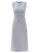 Matchesfashion.com Belize - Anita Check Cotton-blend Seersucker Dress - Womens - Blue Multi