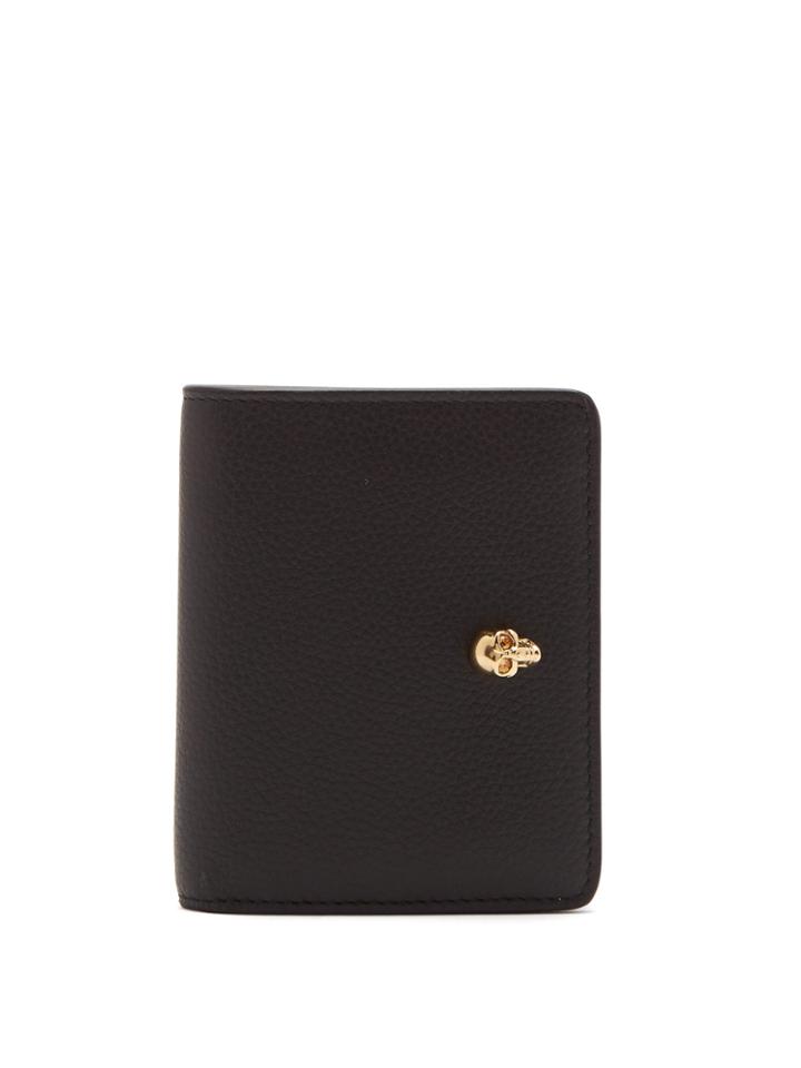 Alexander Mcqueen Skull-plaque Grained-leather Wallet