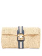 Matchesfashion.com Mark Cross - Sylvette Leather-trimmed Raffia Clutch - Womens - Beige Multi