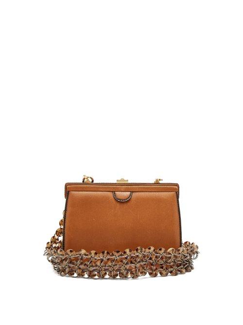 Matchesfashion.com Stefan Cooke - Vintage Button Chainmail Strap Leather Bag - Womens - Beige