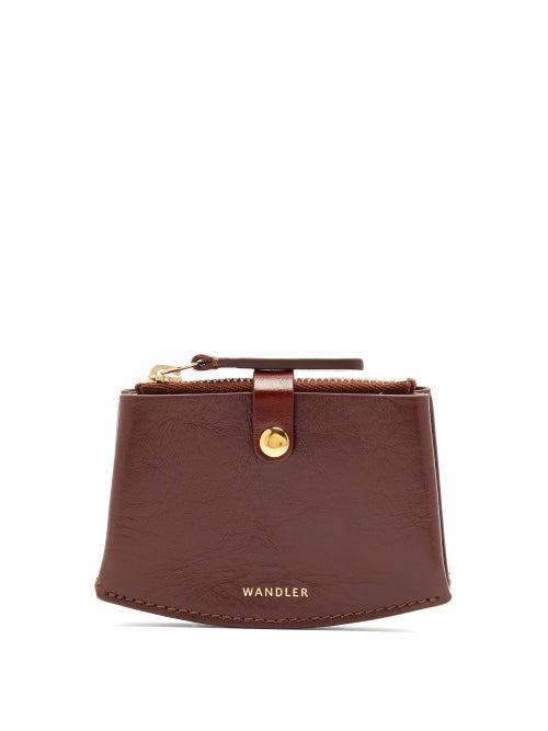 Matchesfashion.com Wandler - Corsa Crackled Leather Cardholder - Womens - Burgundy
