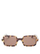 Matchesfashion.com Saint Laurent - Logo-engraved Square Acetate Sunglasses - Mens - Brown
