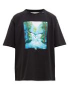 Matchesfashion.com Off-white - Waterfall Print Cotton T Shirt - Mens - Black Multi