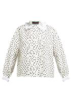 Matchesfashion.com La Fetiche - Jane Lace Collar Cotton Twill Blouse - Womens - White Black