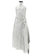 Matchesfashion.com Roland Mouret - Halse Halterneck Draped Sequinned Dress - Womens - Silver