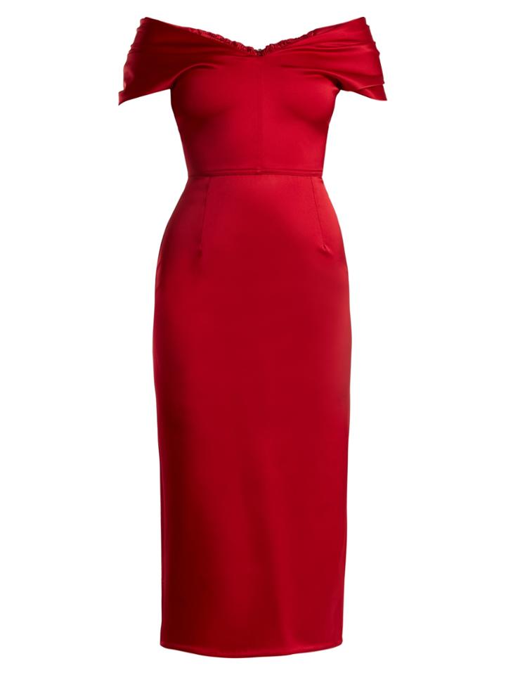 Emilio De La Morena Tamara Off-the-shoulder Duchess-satin Dress