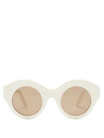 Matchesfashion.com Lapima - Vera Oversized Round Acetate Sunglasses - Womens - White