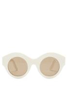 Matchesfashion.com Lapima - Vera Oversized Round Acetate Sunglasses - Womens - White