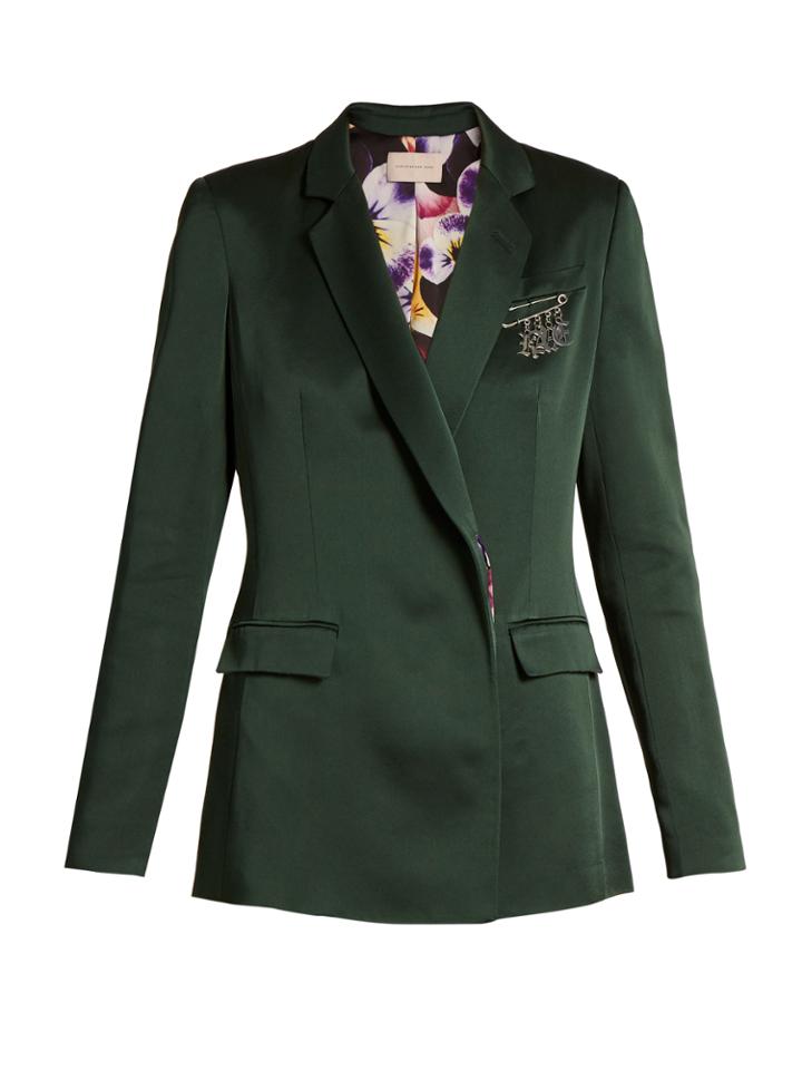 Christopher Kane Safety Pin-embellished Cady Blazer