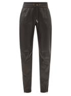 Saint Laurent - Zip-cuff Leather Trousers - Womens - Black