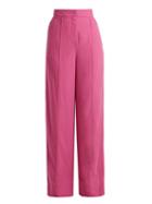 Matchesfashion.com Roksanda - Lapari High Rise Twill Trousers - Womens - Fuchsia