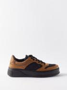 Gucci - Gg Supreme And Leather Trainers - Mens - Brown Black