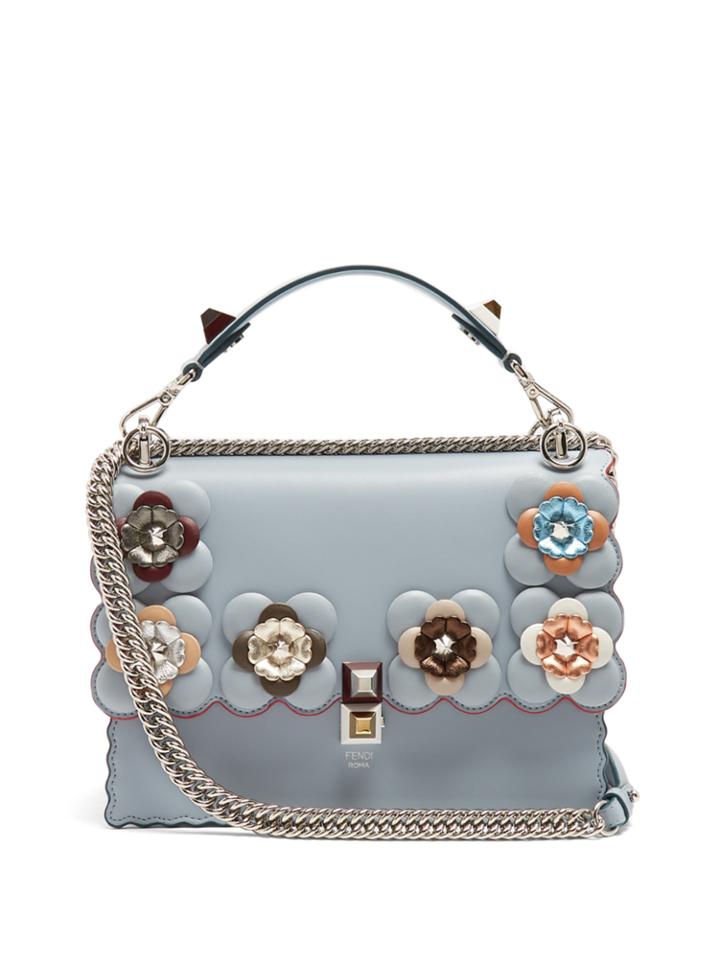 Fendi Kan I Flower-embellished Leather Shoulder Bag