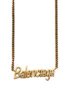 Matchesfashion.com Balenciaga - Antiqued Logo Necklace - Womens - Gold