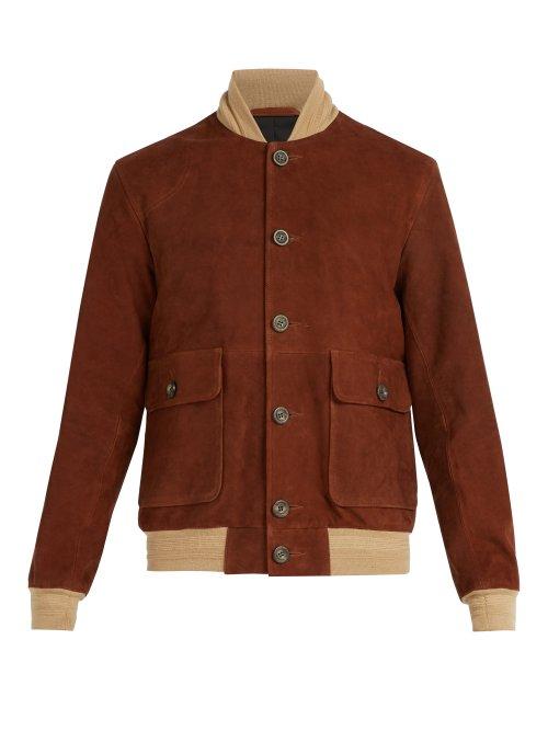 Matchesfashion.com Oliver Spencer - Gandy Suede Bomber Jacket - Mens - Brown