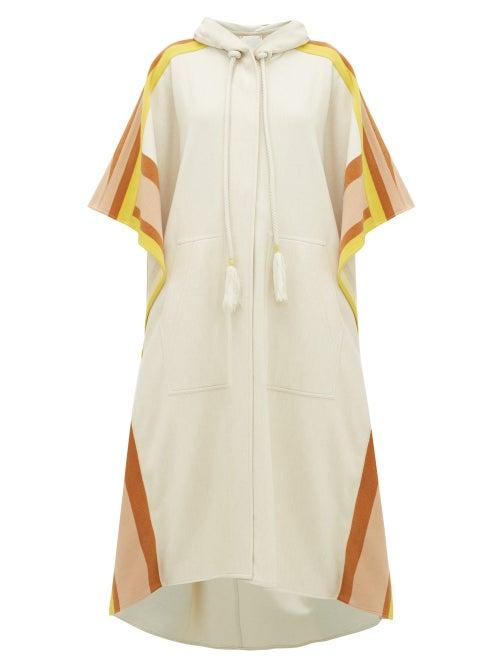 Matchesfashion.com Ssone - Redwood Side Striped Brushed Twill Poncho - Womens - Cream