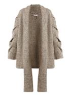 Matchesfashion.com See By Chlo - Oversized Cable Knit Cardigan - Womens - Grey