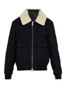 Matchesfashion.com Ami - Shearling Collar Wool Blend Jacket - Mens - Navy