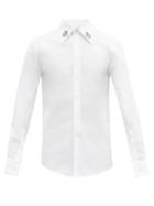 Matchesfashion.com Alexander Mcqueen - Embellished-collar Cotton-poplin Shirt - Mens - White