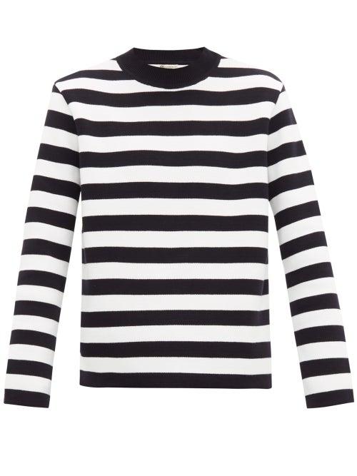 Matchesfashion.com Connolly - Striped Cotton Deck Sweater - Mens - Navy White