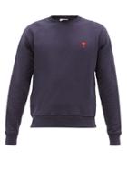 Ami - Ami De Caur-logo Cotton-jersey Sweater - Mens - Navy