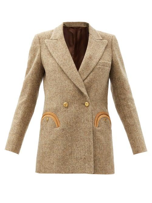 Matchesfashion.com Blaz Milano - Solange Double-breasted Wool Blazer - Womens - Beige