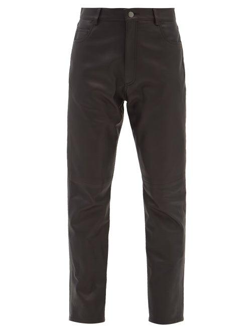 Raey - High-rise Leather Jeans - Womens - Black