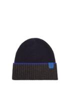 Loewe - Anagram-patch Wool Beanie Hat - Womens - Dark Navy