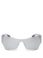 Matchesfashion.com Balenciaga - Logo Engraved Square Acetate Sunglasses - Mens - Silver