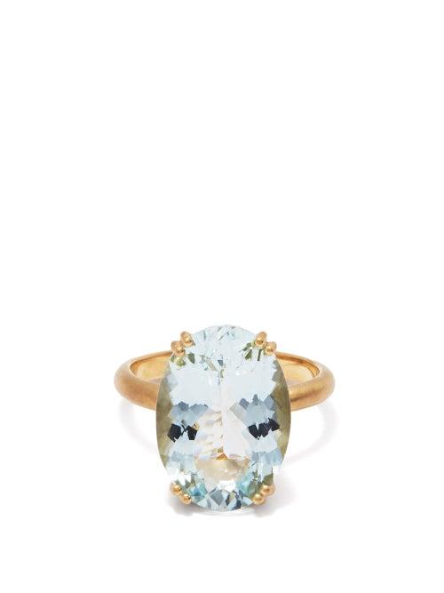 Irene Neuwirth - Gemmy Gem Aquamarine & 18kt Gold Ring - Womens - Light Blue