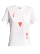 Matchesfashion.com Vika Gazinskaya - Heart Print Cotton T Shirt - Womens - White Multi