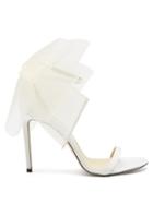 Jimmy Choo - Aveline 100 Oversized Bow Satin Sandals - Womens - White