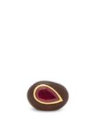 Matchesfashion.com Rosa De La Cruz - Ruby, 18kt Gold & Ebony Ring - Womens - Black Pink