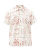 Matchesfashion.com Bode - Edwardian Redwork Embroidered Linen-blend Shirt - Mens - White