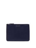 Matchesfashion.com Comme Des Garons Wallet - Foiled-logo Leather Pouch - Womens - Navy