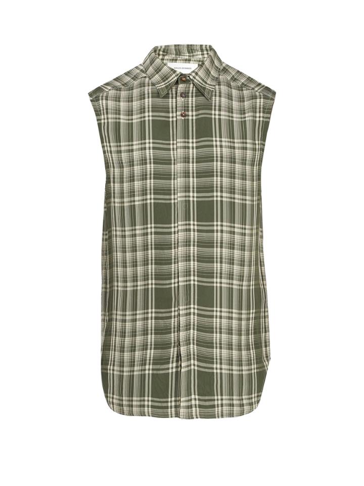 Wales Bonner Sleeveless Checked Shirt