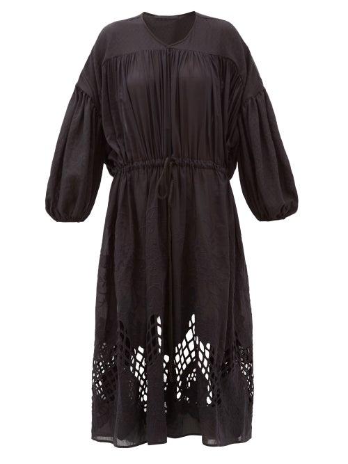 Matchesfashion.com Love Binetti - Esperanza Crochet-lace Voile Dress - Womens - Black