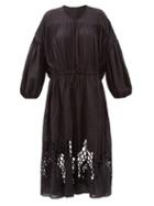 Matchesfashion.com Love Binetti - Esperanza Crochet-lace Voile Dress - Womens - Black